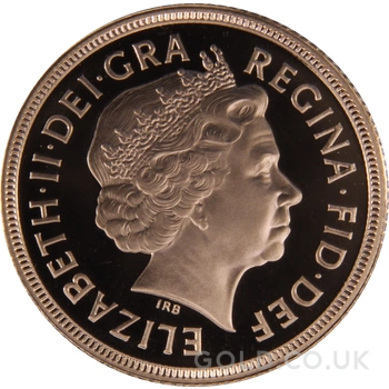 2013 Proof Gold Sovereign Coin Elizabeth II Fourth Head