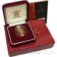 2001 Gold Proof Half Sovereign Boxed