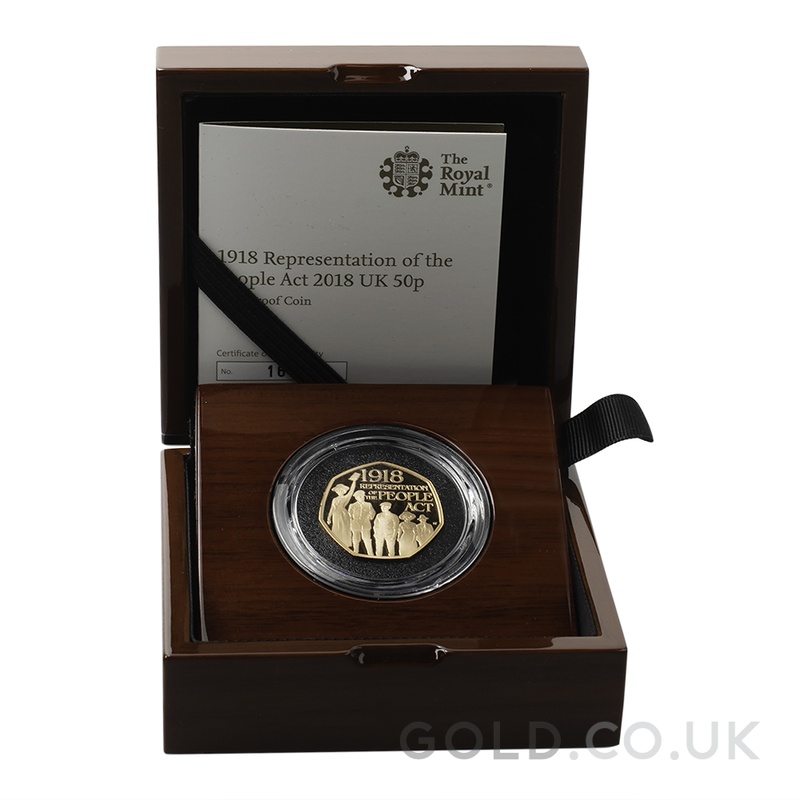 2018 Proof 50p Gold Coin Representation of the People Act Boxed