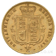 1878 Gold Half Sovereign Coin Victoria Shield Back