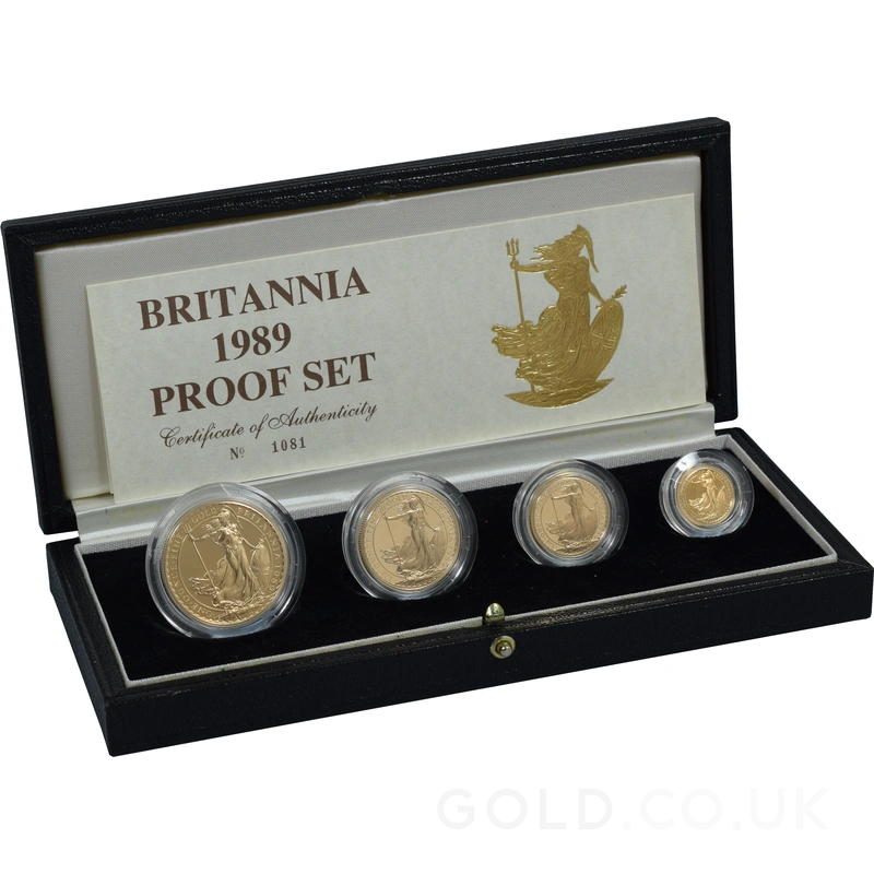 1989 Proof Gold Britannia 4 Coin Set Boxed