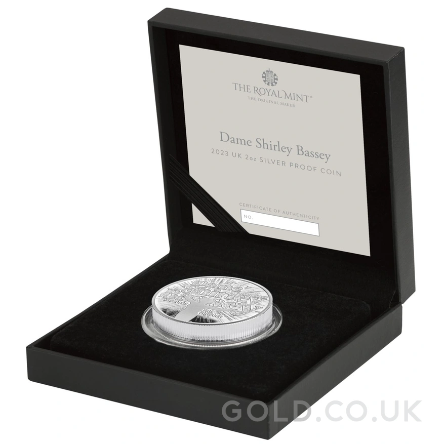 2023 Proof 2oz Shirley Bassey Silver Coin Music Legends Boxed