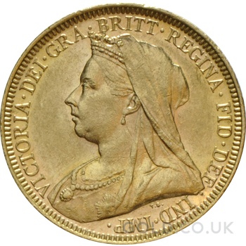 Gold Sovereign - Victoria Old Veiled Head