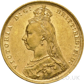 1891 Gold Sovereign Coin Queen Victoria Jubilee Head
