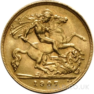 1907 Gold Half Sovereign Coin Edward VII