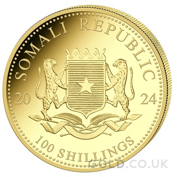 2024 1/10oz African Wildlife Elephant Gold Coin