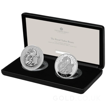 2024 Tudor Dragon - Tudor Beasts Silver Proof Two Coin Set Boxed