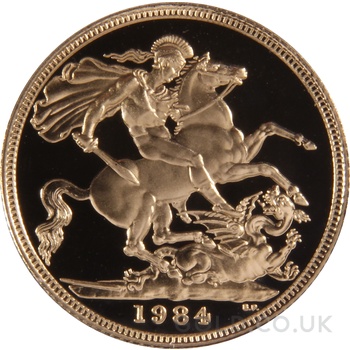 1984 Proof Gold Sovereign 3 Coin Set Large Boxed