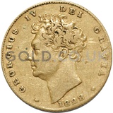 1828 George IV Bare Head Gold Half Sovereign