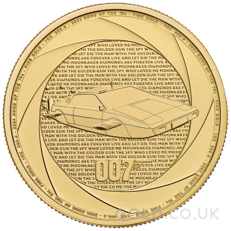2024 Six Decades of 007, Bond of the 1970s 1oz Gold Coin