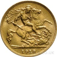 1913 George V Gold Half Sovereign (London Mint)