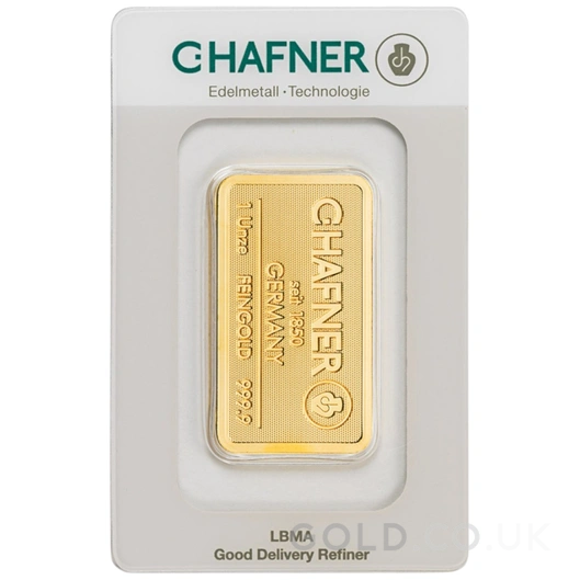 1oz Gold Bar C. Hafner Minted