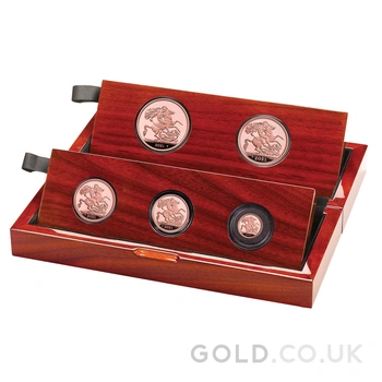 2021 Proof Gold Sovereign 5 Coin Set Fifth Head Boxed