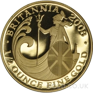 2008 1/2oz Gold Proof Britannia Coin