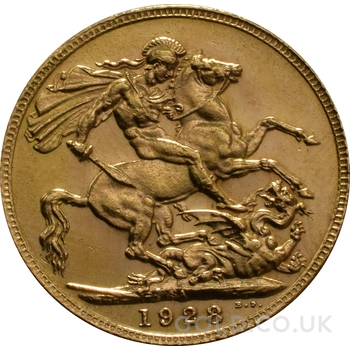 1928 Gold Sovereign Coin George V SA