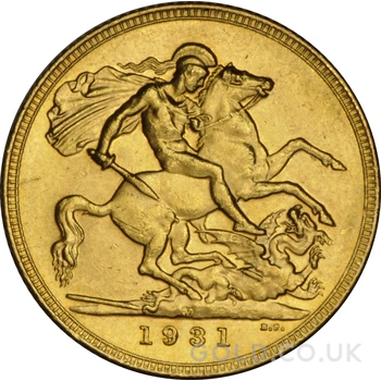 1931 Gold Sovereign Coin George V Melbourne