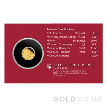 2026 0.5g Perth Mint Year of the Horse Proof Gold Coin