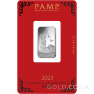 2023 Silver PAMP Year of the Rabbit 10g Bar