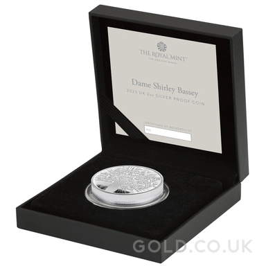 2023 Proof 2oz Shirley Bassey Silver Coin Music Legends Boxed