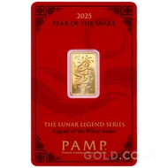 2025 5g PAMP Lunar Gold Bar Year of the Snake