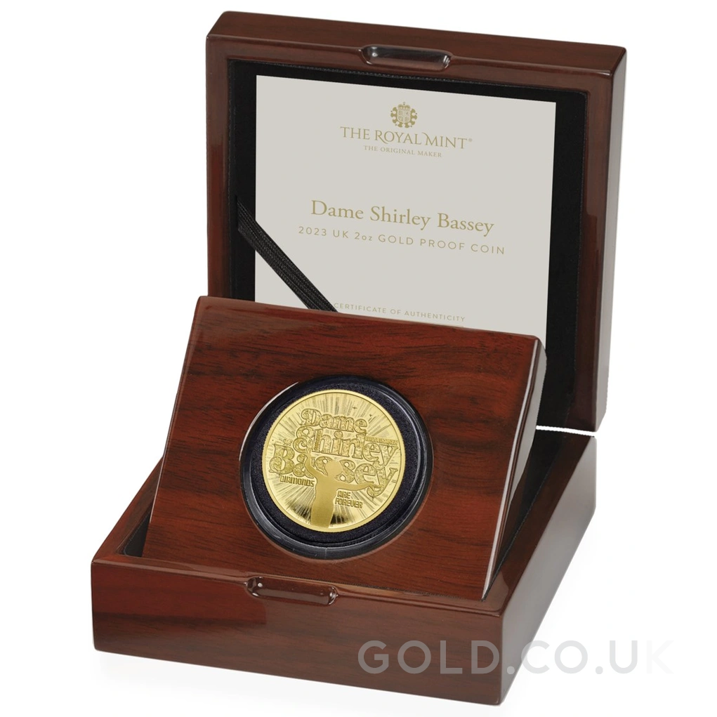 2023 Proof 2oz Shirley Bassey Gold Coin Music Legends Boxed