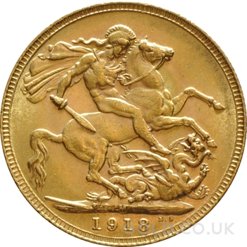 1918 Gold Sovereign Coin George V Melbourne