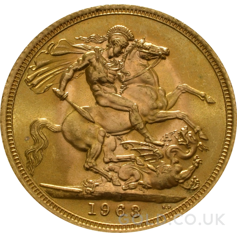 1963 Gold Sovereign Coin Elizabeth II Young Head