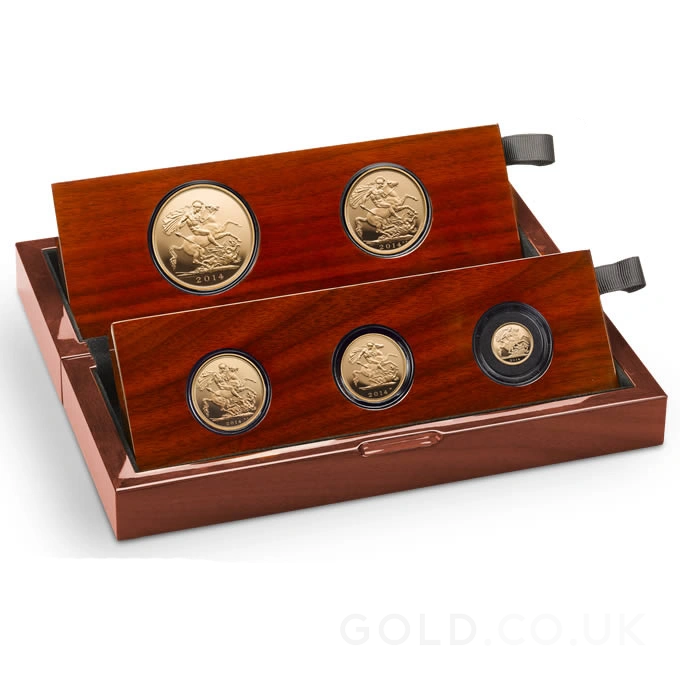 2014 Proof Gold Sovereign 5 Coin Set Boxed
