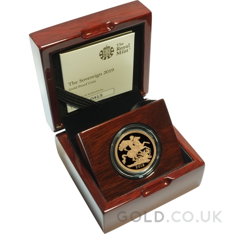 2019 Proof Gold Sovereign Boxed