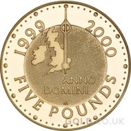 Gold Five Pound Proof Coin, Millennium (1999-2000)