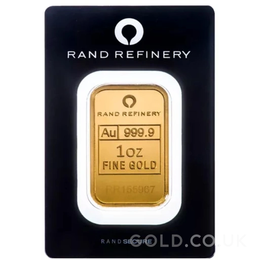 1oz Gold Bar Rand Refinery Minted