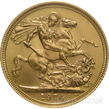 Golden Wedding 50th Anniversary Sovereign 1974 Gift Boxed