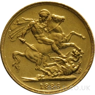 1886 Gold Sovereign Coin Victoria (M)