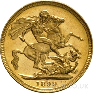 1899 Gold Sovereign Coin Victoria (S)