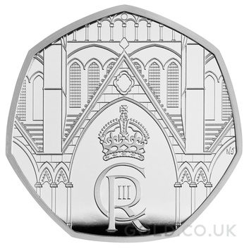 2023 Proof 50p Silver Coin Coronation of King Charles III Boxed