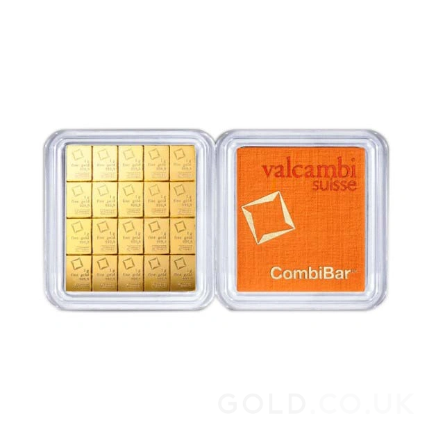 20 x 1g Gold Bar Valcambi CombiBar