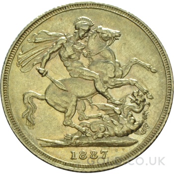 1887 Gold Sovereign Coin Queen Victoria Young Head Melbourne