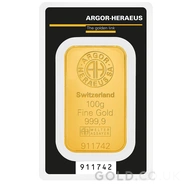 100g Argor-Heraeus Gold Bar Minted