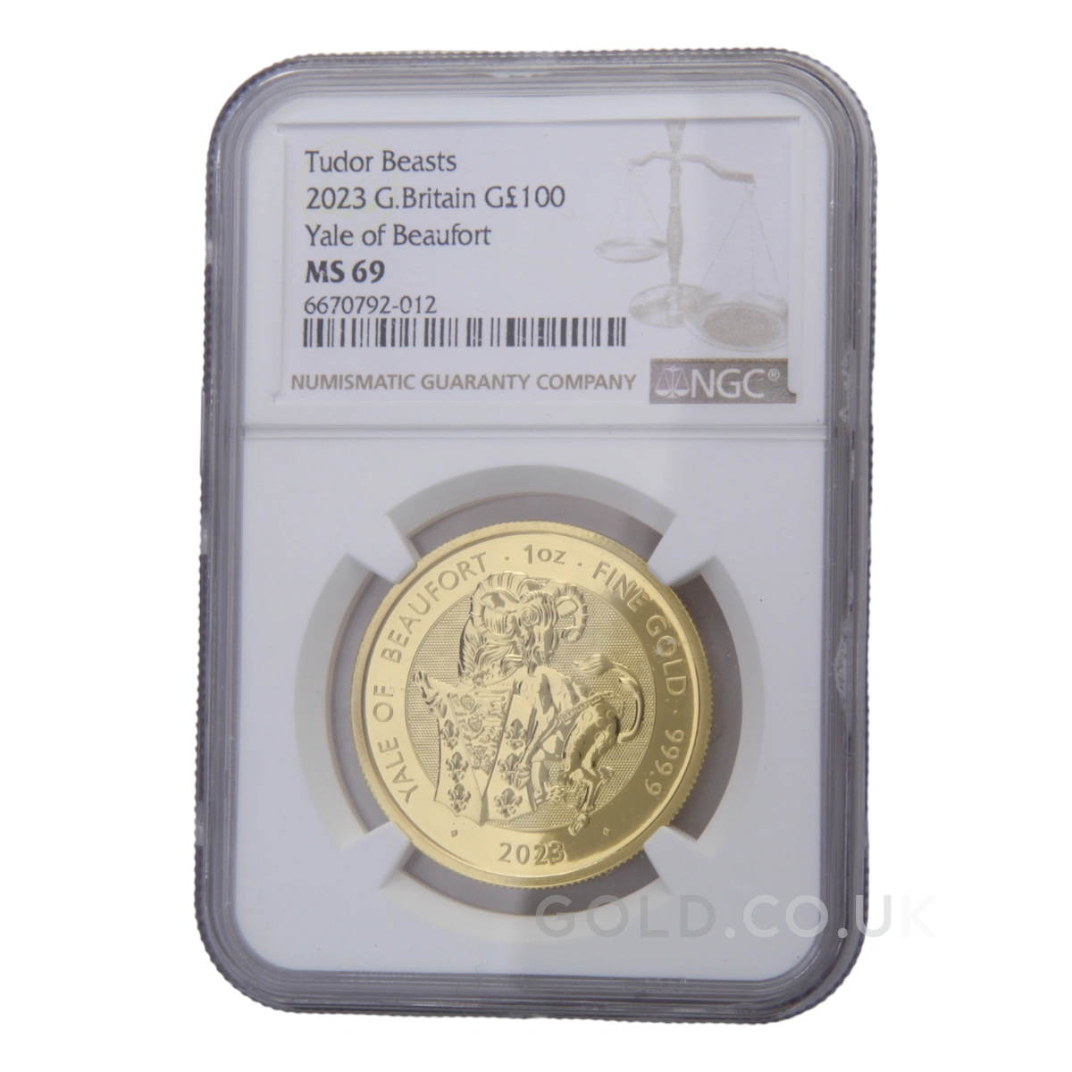 2023 Yale of Beaufort Gold Coin Tudor Beast 1oz NGC MS69