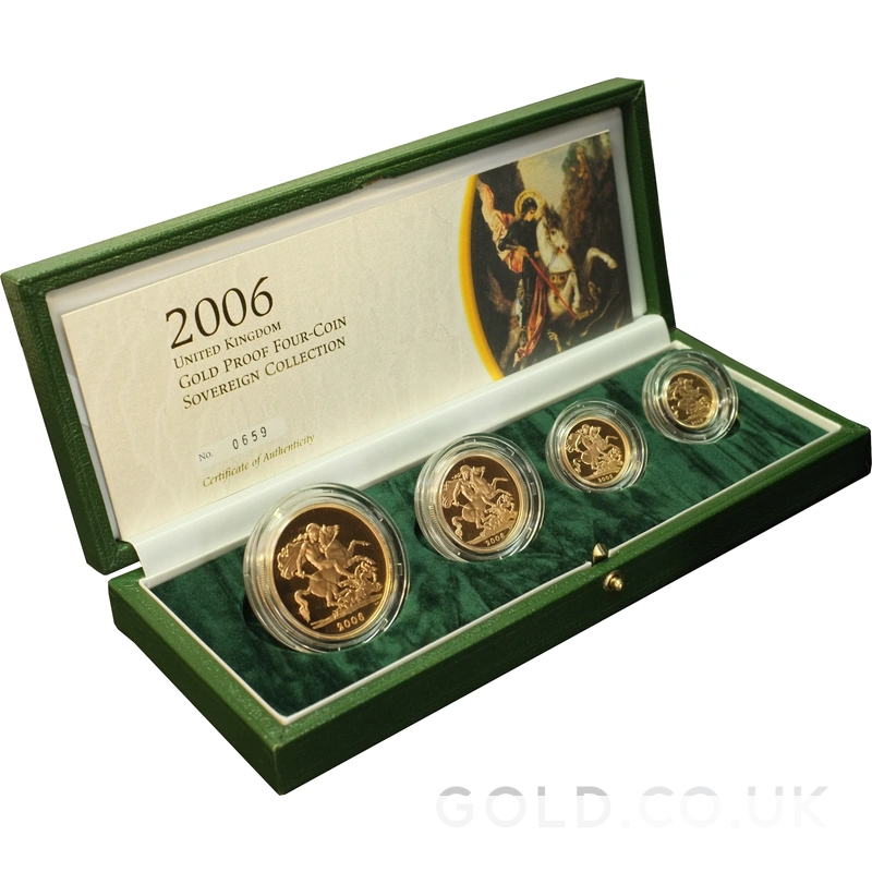 2006 Proof Gold Sovereign 4 Coin Set Boxed