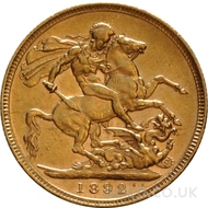 1892 Gold Sovereign Coin Victoria 
