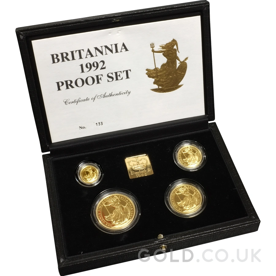 1992 Proof Gold Britannia 4 Coin Set Boxed