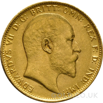 1910 Gold Sovereign Coin Edward VII Melbourne