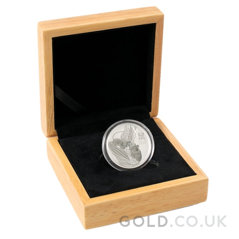 2020 Year of the Mouse Silver Coin 1/2oz Gift Boxed Perth Mint Australian Lunar Series