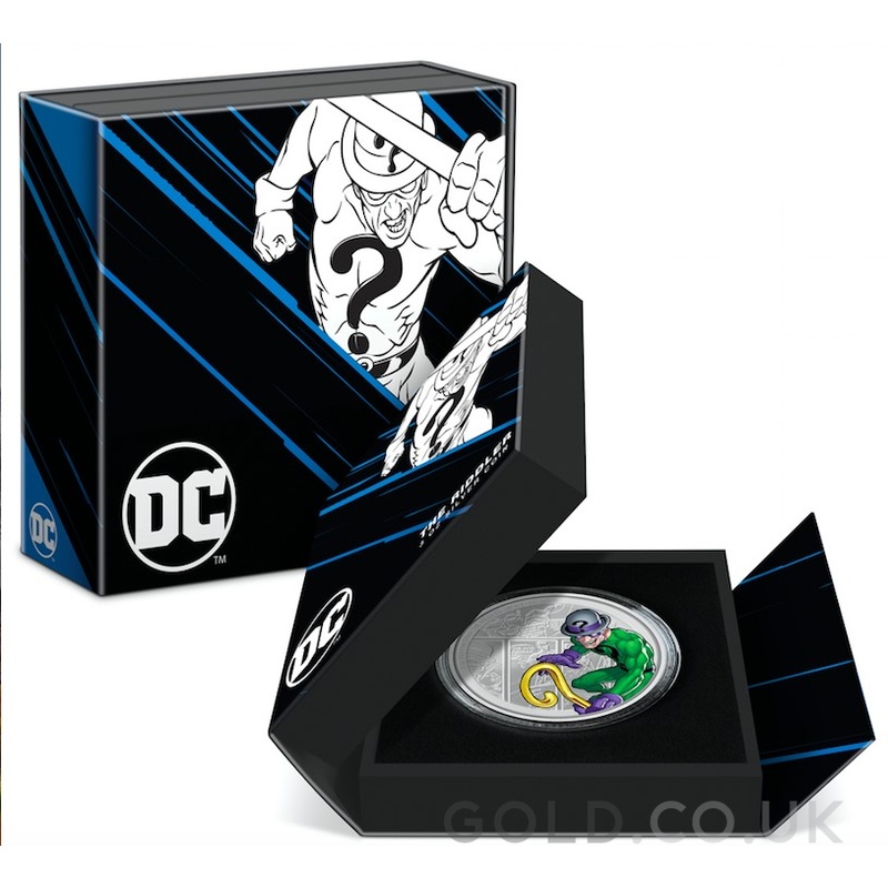 2023 The Riddler DC Villains 1oz Proof Silver Coin Boxed