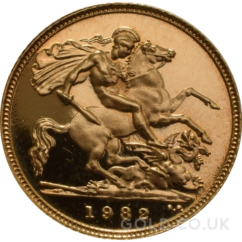 1982 Proof Gold Half Sovereign Boxed