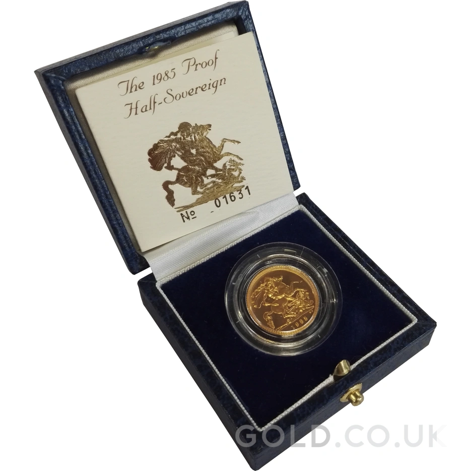 1985 Proof Gold Half Sovereign Boxed