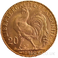 Gold 20 French Francs - Marianne Rooster Best Value