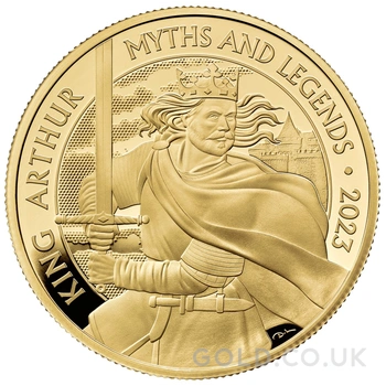 2023 Proof King Arthur Gold Coin Myths & Legends 1oz Boxed