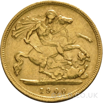 1900 Gold Half Sovereign Queen Victoria Old Head